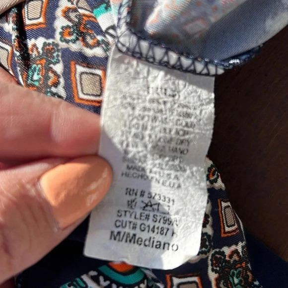 Boho Chic Patchwork Colorful Satin Feel Mixed Print Long Maxi Skirt / Women’s M - Picture 6 of 7